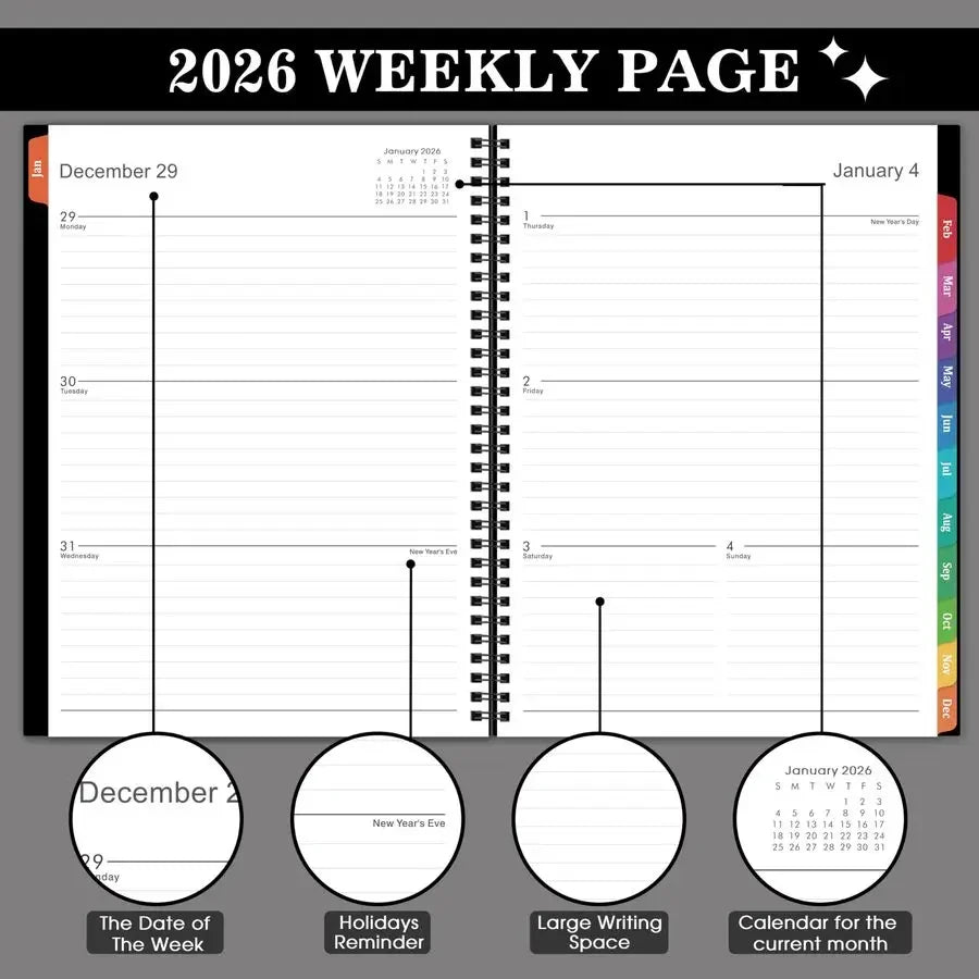Burgundy 9x11 Weekly Monthly Planner