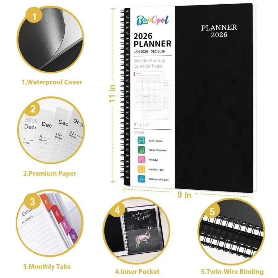 Burgundy 9x11 Weekly Monthly Planner