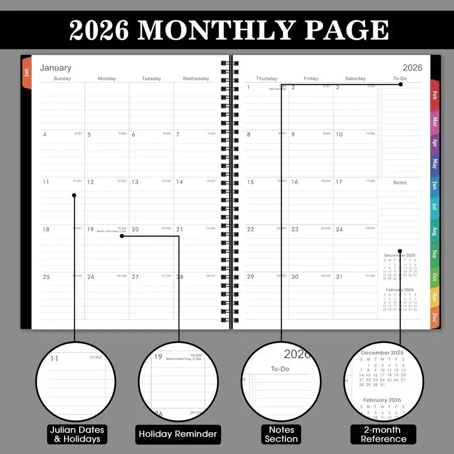 Burgundy 9x11 Weekly Monthly Planner